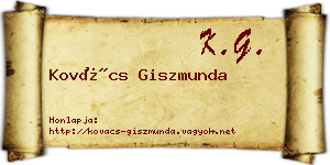 Kovács Giszmunda névjegykártya